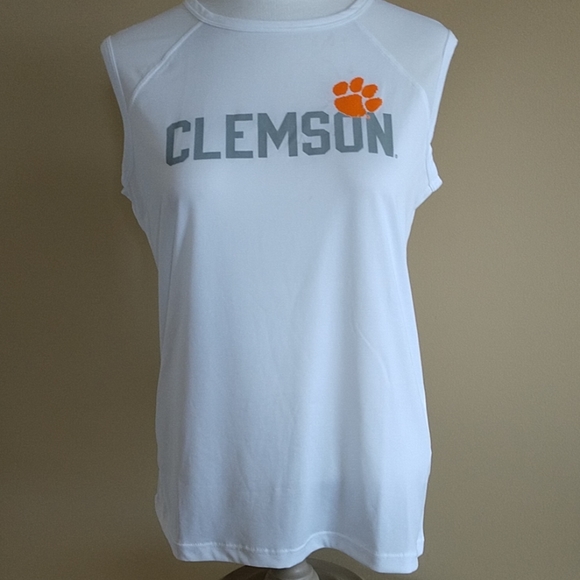 camp david Tops - NEW Clemson Tigers Tank Top Sleeveless Tee Paw Logo Camp David White Women's Lrg